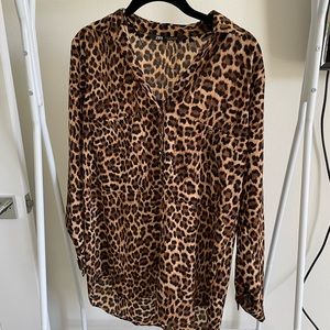 Zara cheetah print blouse